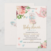 Baby shower high tea Uitnodiging (Voorkant / Achterkant)