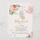Baby shower high tea Uitnodiging (Voorkant / Achterkant)
