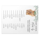 Baby shower Highland koe Aanpassen Eucalyptus Notitieblok (Voorkant)