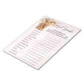 Baby shower Highland koe Roze Woord scramble Game Notitieblok (Schuin)