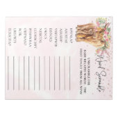 Baby shower Highland koe Roze Woord scramble Game Notitieblok (Voorkant)