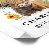 Baby shower Highland Koe Welkomstbord Poster (Hoek)