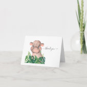 Baby shower Hippo Oerwoud Waterverf Kaart (Voorkant)