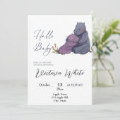 Baby shower Hippo Uitnodiging (Staand voorkant)