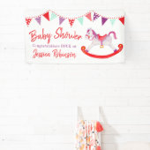 Baby shower hobby paard Watecolor Custom Spandoek (Insitu)