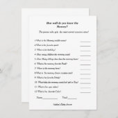 Baby shower Hoe goed ken je de mama om te zijn Kaart (Voorkant / Achterkant)