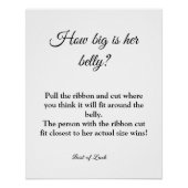 baby shower hoe groot is haar buik spel teken perfect poster (Voorkant)