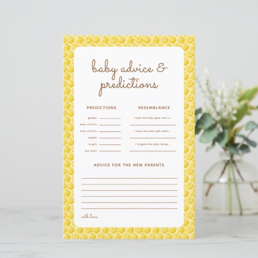 Baby shower Hoe zal het zijn? Voorspellingen Kaart (Staand voorkant)