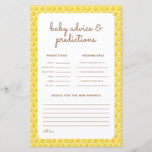 Baby shower Hoe zal het zijn? Voorspellingen Kaart (Voorkant)