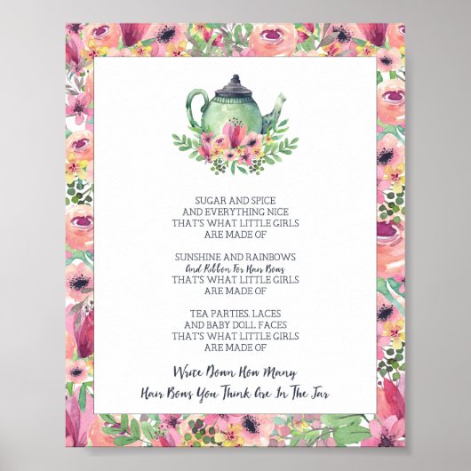 Baby shower Hoeveel bogen in de pot Poster (Voorkant)