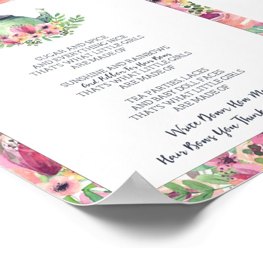 Baby shower Hoeveel bogen in de pot Poster (Hoek)