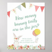 Baby shower Hoeveel Bunny Tails zijn er in de pot? Poster (Voorkant)