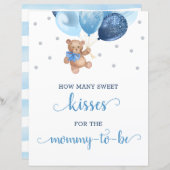 Baby shower hoeveel Kisses Game Sign (Voorkant / Achterkant)