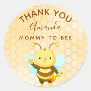 Baby shower hommel honingraat bedankt ronde sticker