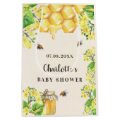 Baby shower hommels honinggele floraals medium cadeauzakje (Voorkant)