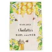 Baby shower hommels honinggele floraals medium cadeauzakje (Achterkant)