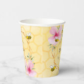 Baby shower hommels roze floralen achtertuin papieren bekers (Rechts)