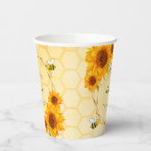 Baby shower hommels zonnebloemen achtertuin papieren bekers (Links)