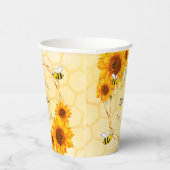Baby shower hommels zonnebloemen achtertuin papieren bekers (Rechts)