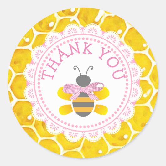 Baby shower Honeybee Hartelijk dank aan Stickers v (Voorkant)