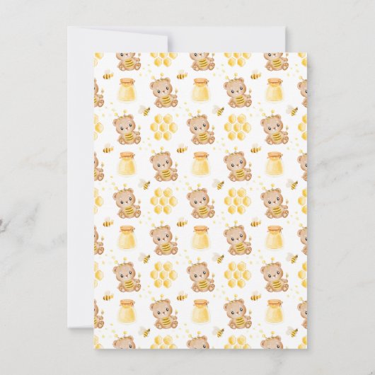 Baby shower honingBeer Bedankkaart (Achterkant)