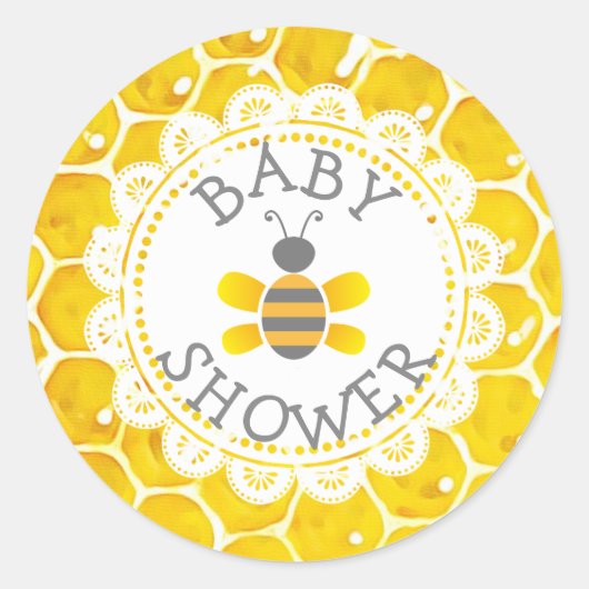 Baby shower honingbij thema honingraat Stickers (Voorkant)