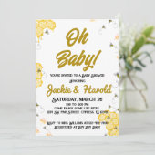 Baby shower honingbijen 5x7 Uitnodiging (Staand voorkant)