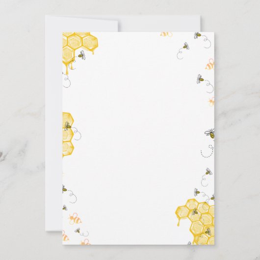 Baby shower honingbijen 5x7 Uitnodiging (Achterkant)