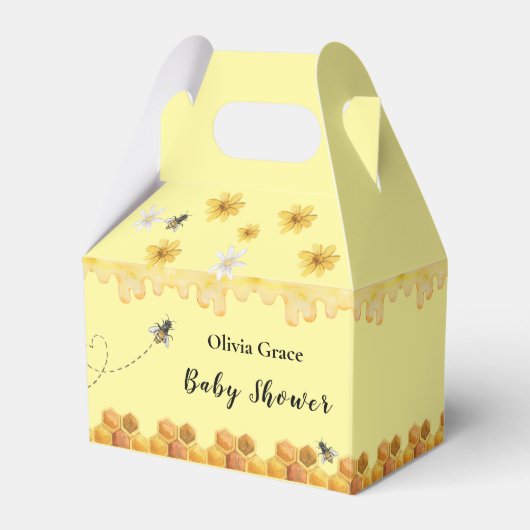 Baby shower honingbijen bedankdoosjes (Voorkant Zijde)