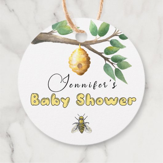 Baby shower honingbijen bedankjes labels (Achterkant)