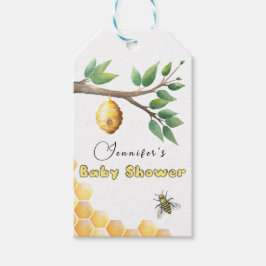 Baby shower honingbijen cadeaulabel