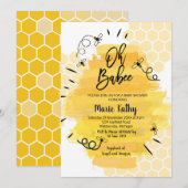 Baby shower honingbijen kaart (Voorkant / Achterkant)