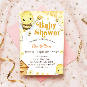 Baby shower honingbijen kaart