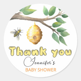 Baby shower honingbijen Klassieke ronde Sticker
