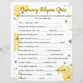 Baby shower honingbijen Nursery Rhymes Game (Voorkant / Achterkant)