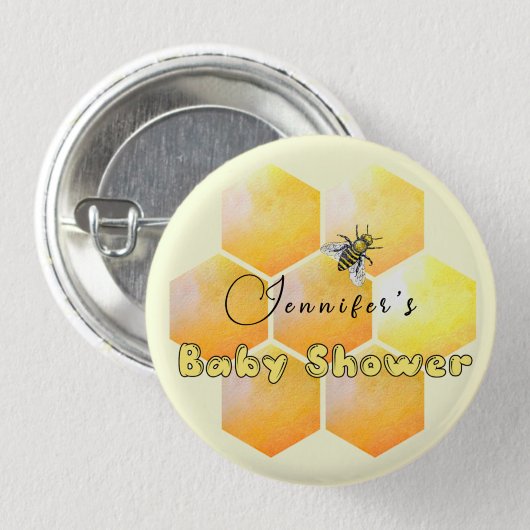 Baby shower honingbijen ronde button 3,2 cm
