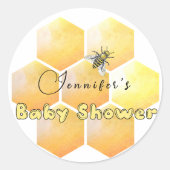 Baby shower honingbijen ronde sticker (Voorkant)