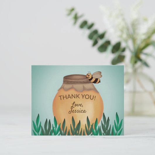 Baby shower honingpit en broedbijen Dank u wel Briefkaart (Staand voorkant)