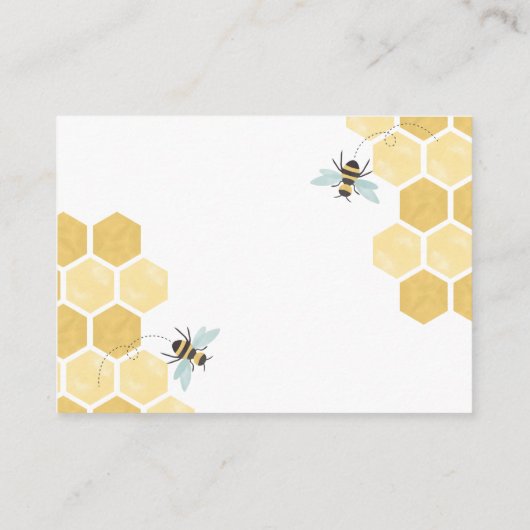 Baby shower honingraat voor bijen: boeken voor bab informatiekaartje (Achterkant)