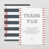 Baby shower honkbal bedankkaart (Voorkant / Achterkant)