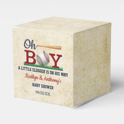 Baby shower honkbalkborden bedankdoosjes (Voorkant Zijde)