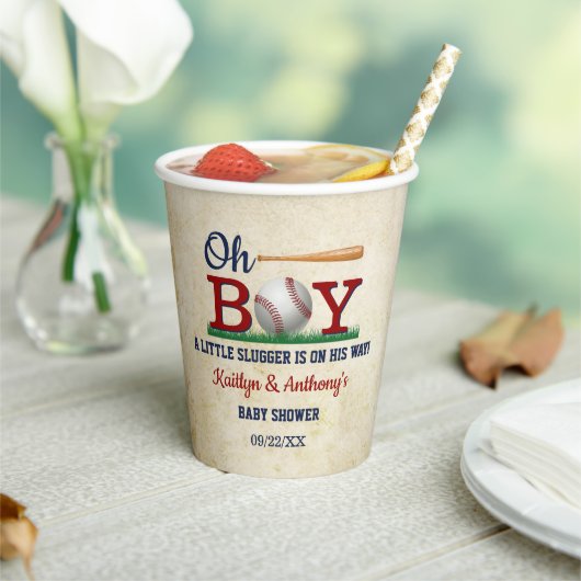 Baby shower  honkbalkborden papieren bekers (Insitu)