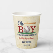 Baby shower  honkbalkborden papieren bekers (Achterkant)