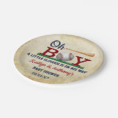 Baby shower  honkbalkborden papieren bordje (Gekanteld)