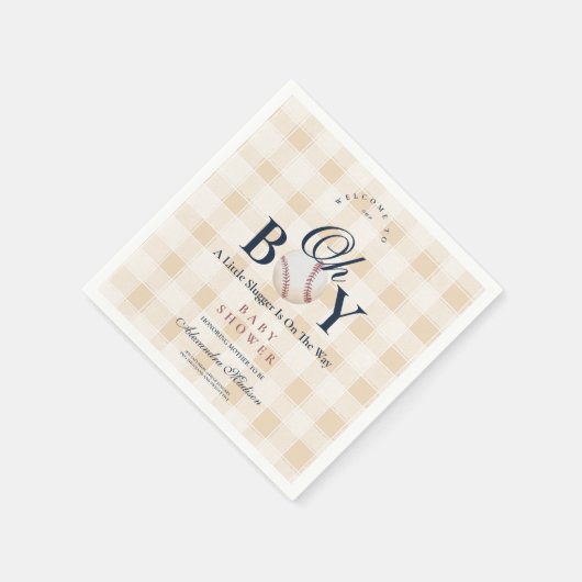 Baby shower  honkbalkborden servet (Hoek)