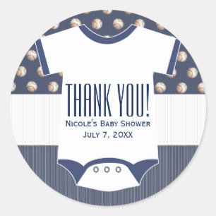 Baby Shower honours Baseball Thema Favor Ronde Sticker