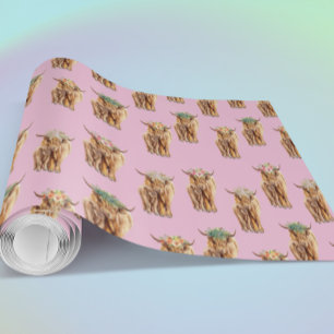 Baby shower Hoogland Koe en Waterverf kalf Cadeaupapier