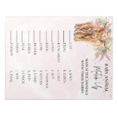 Baby shower Hoogland koe Roze diertje omhoog Notitieblok (Voorkant)