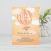 Baby shower Hot Air Ballon Sunset Girl Invite Kaart (Staand voorkant)