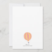Baby shower Hot Air Ballon Sunset Girl Invite Kaart (Achterkant)